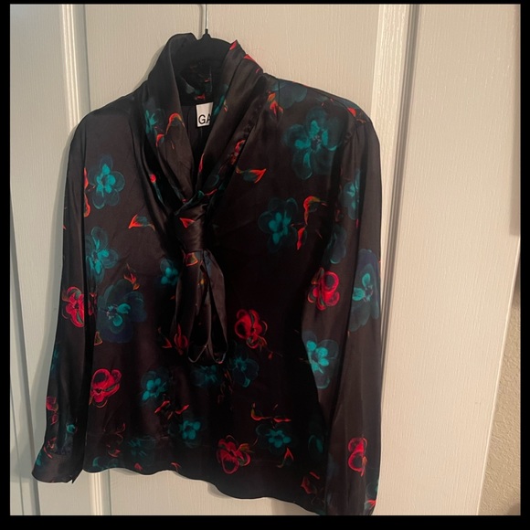 Ganni Silk Tie Neck Blouse - Picture 3 of 3